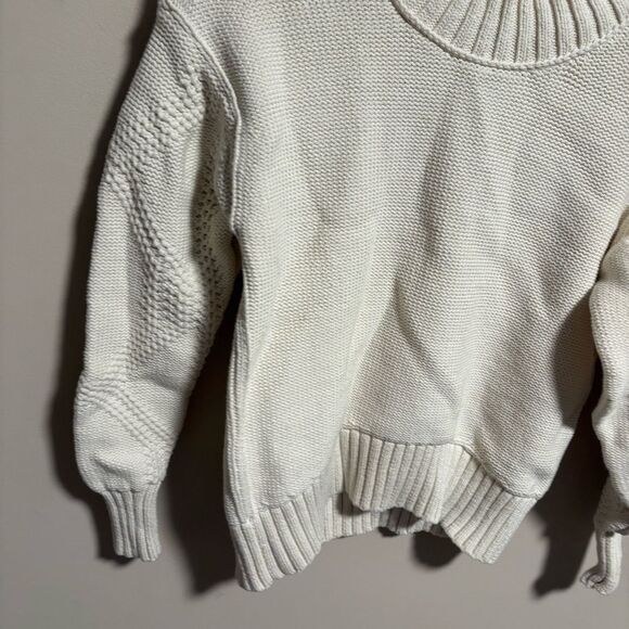 Everlane The Texture Cotton Cable Sweater in Bone - Size XS - Picture 6 of 10